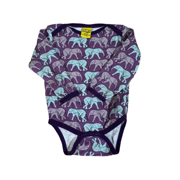 DUNS Onesie Elephants Purple Size 80 cl Size 1 Year - Picture 1 of 6